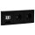 Jung Serie LS Komplett-Set Schwarz: TAE-Anschlussdose TAE 3x6 NFN Up 0 rw + LS969TSW Abdeckung f. TAE-Anschlussdose + 2x LS1520SW SCHUKO Steckdose + LS983SW Rahmen 3-fach