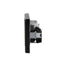 Jung Serie LS Komplett-Set Schwarz: Antennensteckdose EDU 04 F + LS990TVSW Abdeckung f. Antennen-Steckdose + LS1520SW SCHUKO Steckdose + LS982SW Rahmen 2-fach Schwarz