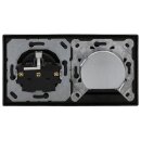 Jung Serie LS Komplett-Set Schwarz: Antennensteckdose EDU 04 F + LS990TVSW Abdeckung f. Antennen-Steckdose + LS1520SW SCHUKO Steckdose + LS982SW Rahmen 2-fach Schwarz