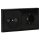 Jung Serie LS Komplett-Set Schwarz: Antennensteckdose EDU 04 F + LS990TVSW Abdeckung f. Antennen-Steckdose + LS1520SW SCHUKO Steckdose + LS982SW Rahmen 2-fach Schwarz