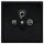 Jung Serie LS Komplett-Set Schwarz: Triax EDA 302 F Antennendose 3-Loch Stichdose SAT/TV/R + LS990SATSW Abdeckung f. SAT-TV-Steckdose + LS981SW Rahmen 1-fach