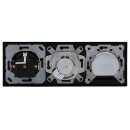 Jung Serie LS Komplett-Set Schwarz: Triax EDA 302 F Antennendose 3-Loch + LS990SATSW Abdeckung + Cat.6A iso-Anschlussdose + LS969-2UASW Abdeckung + LS1520SW SCHUKO + LS983SW Rahmen 3-fach