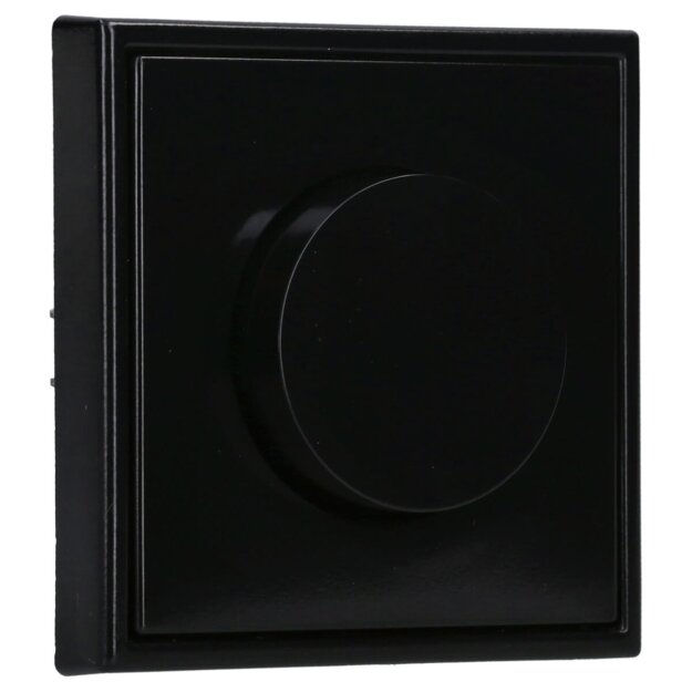 Jung Serie LS Komplett-Set Schwarz: 1730DD Drehdimmer Standard LED + LS1740SW Abdeckung mit Drehknopf + LS981SW Rahmen 1-fach