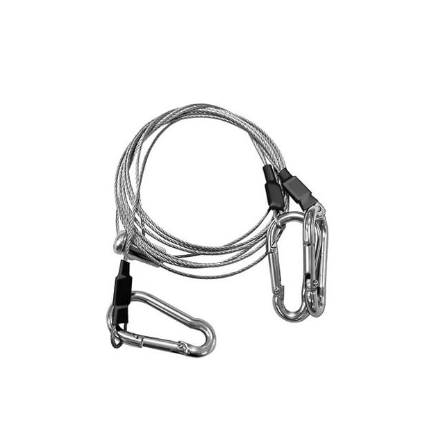 ESYLUX DROP PROTECTION Fallschutz-Set mit Y-Stahlseil 1000 mm zur Befestigung von JUNA- Deckeneinlegeleuchten an der festen Decke hinter der Systemdecke EQ10600500
