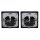 JUNG LS IP 44 Set Schwarz: 2x LS1520KLSW SCHUKO Steckdose m.Klappdeckel + 2x 551WU Dichtungsflansch + 2x LS981SW Rahmen 1-fach