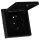 JUNG LS IP 44 Set Schwarz: LS1520KLSW SCHUKO Steckdose m.Klappdeckel + 551WU Dichtungsflansch + LS981SW Rahmen 1-fach