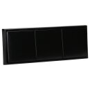 JUNG LS IP 44 Set Schwarz: 3x LS1520KLSW SCHUKO Steckdose m.Klappdeckel + 3x 551WU Dichtungsflansch + LS983SW Rahmen 3-fach