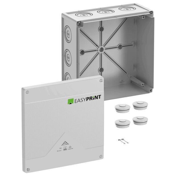 Spelsberg 435400EP Abzweigkasten Schutzart IP66/IP67/IP69 max. 35² Schlagfestigkeit IK09 Schutzklasse II Ui 1000V AC Ui 1000V DC DLG DNV VDE halogenfrei Abox Pro 350-L EasyPrint