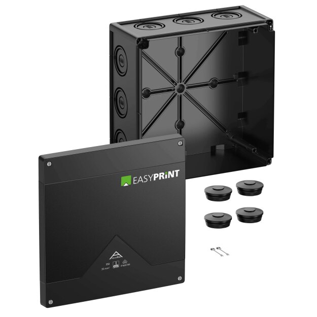 Spelsberg 435000EP Abzweigkasten Schutzart IP66/IP67/IP69 max. 35² Schlagfestigkeit IK09 Schutzklasse II Ui 1000V AC Ui 1000V DC DLG DNV VDE halogenfrei Abox Pro 350-L/sw EasyPrint