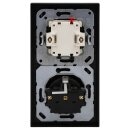Jung Serie A Komplett-Set Schwarz: 505U Wippschalter Serien + A595SW Wippe + A1520SW SCHUKO Steckdose + A5582BFSW 2-fach Rahmen
