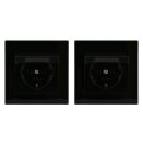 2x JUNG A IP 44 Set Schwarz: A1520KLSW SCHUKO Steckdose...