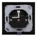 JUNG A IP 44 Set Schwarz: A1520KLSW SCHUKO Steckdose mit Klappdeckel + 551WU Dichtungsflansch + A5581BFSW 1-fach Rahmen