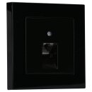 Jung Serie A Komplett-Set Schwarz: Cat.6A iso-Anschlussdose UAE-Cat.6A iso-8 Up 0 + A569-1PLUASW Abdeckung f. IAE/UAE-Anschlussdose + A5581BFSW Rahmen 1-fach