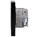 Jung Serie A Komplett-Set Schwarz: Cat.6A iso-Anschlussdose UAE-Cat.6A iso-8 Up 0 + A569-1PLUASW Abdeckung f. IAE/UAE-Anschlussdose + A5581BFSW Rahmen 1-fach