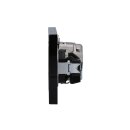 Jung Serie A Komplett-Set Schwarz: Cat.6A iso-Anschlussdose UAE-Cat.6A iso-8 Up 0 + A569-1PLUASW Abdeckung + A1520SW SCHUKO Steckdose + A5582BFSW Rahmen 2-fach