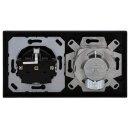 Jung Serie A Komplett-Set Schwarz: Cat.6A iso-Anschlussdose UAE-Cat.6A iso-8 Up 0 + A569-1PLUASW Abdeckung + A1520SW SCHUKO Steckdose + A5582BFSW Rahmen 2-fach