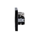 Jung Serie A Komplett-Set Schwarz: Cat.6A iso-Anschlussdose UAE-Cat.6A iso-8/8 Up 0 + A569-2BFPLUASW Abdeckung + A1520SW SCHUKO Steckdose + A5582BFSW Rahmen 2-fach