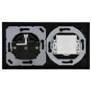 Jung Serie A Komplett-Set Schwarz: TAE-Anschlussdose TAE 3x6 NFN Up 0 rw + A569PLTSW Abdeckung f. TAE-Anschlussdose + A1520SW SCHUKO Steckdose + A5582BFSW Rahmen 2-fach