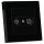 Jung Serie A Komplett-Set Schwarz: Antennensteckdose EDU 04 F + A561PLTVSW Abdeckung f. Antennen-Steckdose + A5581BFSW Rahmen 1-fach