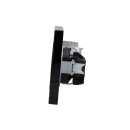 Jung Serie A Komplett-Set Schwarz: Antennensteckdose EDU 04 F + A561PLTVSW Abdeckung f. Antennen-Steckdose + A1520SW SCHUKO Steckdose + A5582BFSW Rahmen 2-fach