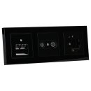 Jung Serie A Set Schwarz:  Antennensteckdose EDU 04 F +...