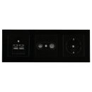 Jung Serie A Set Schwarz:  Antennensteckdose EDU 04 F +...