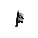 Jung Serie A Set Schwarz:  Antennensteckdose EDU 04 F + A561PLTVSW Abdeckung + Cat.6A iso-Anschlussdose iso-8/8 Up 0 + A569-2BFPLUASW Abdeckung + A1520SW Steckdose + A5583BFSW Rahmen 3-fach
