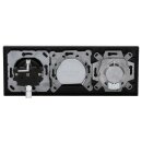 Jung Serie A Komplett-Set Schwarz: Triax EDA 302 F Antennendose 3-Loch + A561PLSATSW Abdeckung + Cat.6A iso-Anschlussdose iso-8/8 Up 0 + A569-2BFPLUASW Abdeckung + A1520SW Steckdose + A5583BFSW Rahmen 3-fach