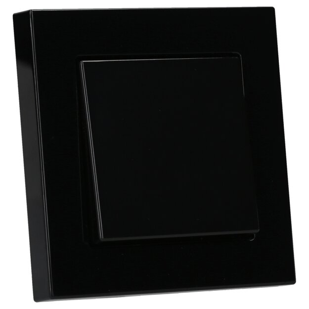 Jung Serie A Komplett-Set Schwarz: 1710DE Tastdimmer Standard LED + A1700SW Steuertaste Standard + A5581BFSW Rahmen 1-fach