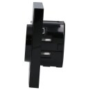 Jung Serie A Komplett-Set Schwarz: RTR230 Raumthermostat (Öffner) 230 V + A1749BFSW Abdeckung für Raumtemperaturregler + A5581BFSW Rahmen 1-fach