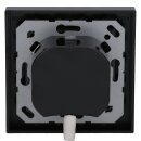 Jung Serie A Komplett-Set Schwarz: RTR230 Raumthermostat (Öffner) 230 V + A1749BFSW Abdeckung für Raumtemperaturregler + A5581BFSW Rahmen 1-fach