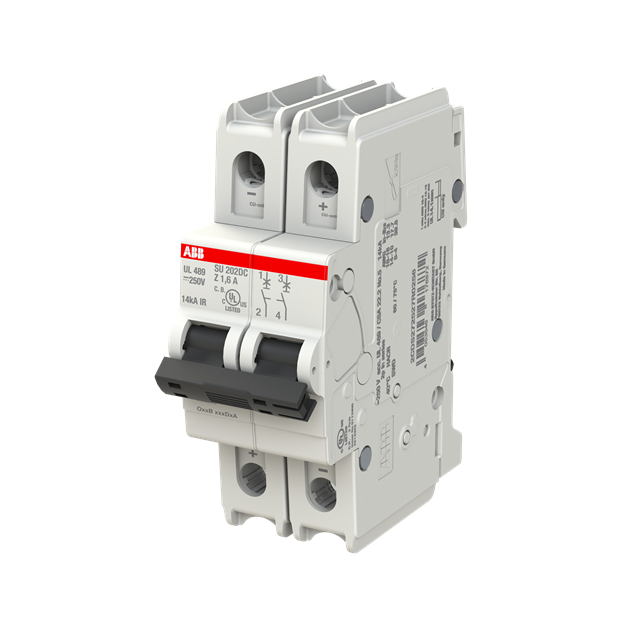 ABB SU202DC-Z1,6 Sicherungsautomat Z-Charakteristik 14kA 1,6A 2P UL489 2CDS272527R0258