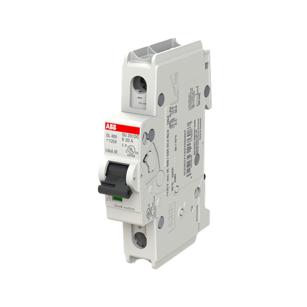 ABB SU201DC-K20 Sicherungsautomat K-Charakteristik 14kA 20A 1P UL489 für Gleichspannung bis 125 V DC 2CDS271527R0487