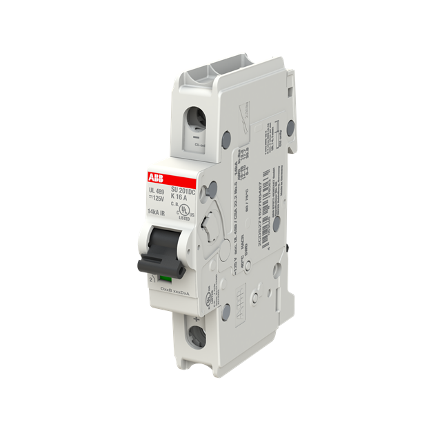 ABB SU201DC-K16 Sicherungsautomat K-Charakteristik 14kA 16A 1P UL489 für Gleichspannung bis 125 V DC 2CDS271527R0467