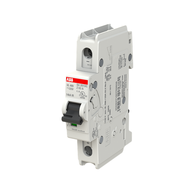 ABB SU201DC-Z63 Sicherungsautomat Z-Charakteristik 14kA 63A 1P UL489 für Gleichspannung bis 125 V DC 2CDS271527R0608