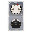 Jung Serie CD Komplett-Set Alpinweiß: CD595WW Wippe Serienschalter + 505U Wippschalter Serien + CD1520KIWW SCHUKO Steckdose m. Berührungsschutz + CD582WW Rahmen 2fach
