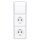 Jung Serie CD Komplett-Set Alpinweiß: CD590WW Wippe f. Schalter/Taster + 506U Wippschalter Universal + 2x CD1520WW SCHUKO Steckdose + CD583WW Rahmen 3fach
