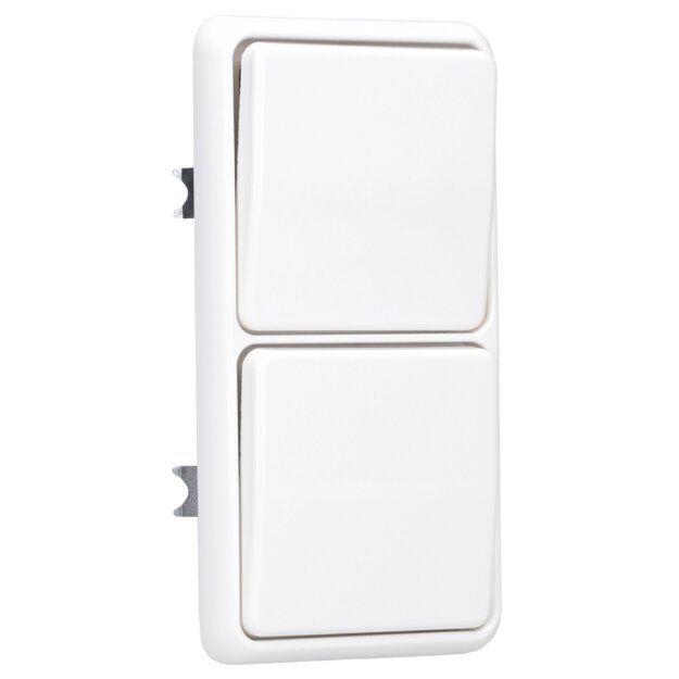 Jung Serie CD Komplett-Set Alpinweiß: 2x CD590WW Wippe f. Schalter/Taster + 2x 506U Wippschalter Universal + CD582WW Rahmen 2fach