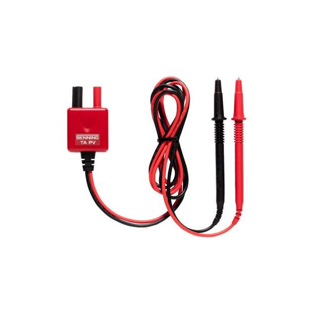 BENNING 10217846 Messadapter für CM 10-PV und MM 10-PV Sichere Messung bis 1500 V AC / 2000 V DC inkl CAT III/IV Aufsteckkappen Kabellänge 1,4 m TA PV