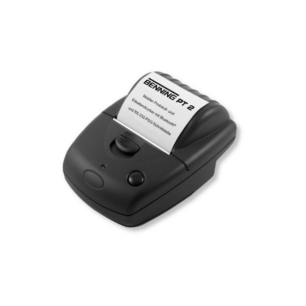 BENNING 10225404 Tragbarer Thermodirekt-Etiketten- und PRotokolldrucker PT 2 mit Bluetooth und RS‑232/PS/2 6 V/1,8 Ah Akku Zubehör inkl für schnelle PrüfpRotokolle vor Ort PT 2