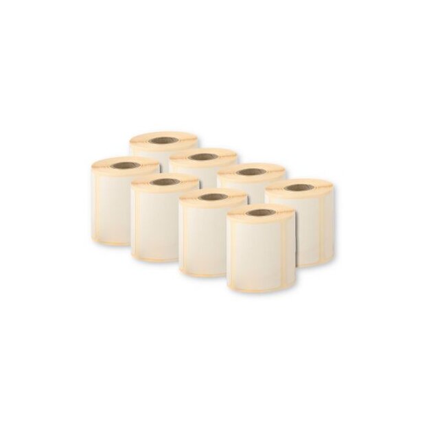 BENNING 10225408 300 selbstklebende Polypropylen-Etiketten pro Rolle Format 37 x 52 mm 1 VPE = 8 Rollen Wasserabweisend reißfest und geeignet für dauerhafte Kennzeichnung auf glatten Flächen 300 E