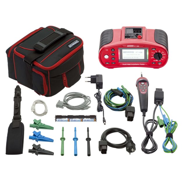 BENNING 44103 True-RMS Installationsprüfgerät für DIN VDE/IEC-Prüfungen misst Isolations- Niederohm- Schleifen- und Erdungswiderstände prüft RCD Typ B/B+/AC/A/F USB-Upload und 4‑stufiger Messwertspeicher IT 130