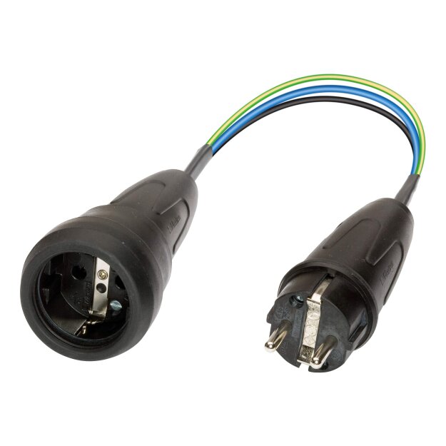 BENNING 44131 Messadapter 16 A Schutzkontakt für einphasige Verbraucher Misst Differenz- Schutzleiter- und Laststrom einzeln herausgeführte doppelt isolierte Leiter CAT II 300 V IP40