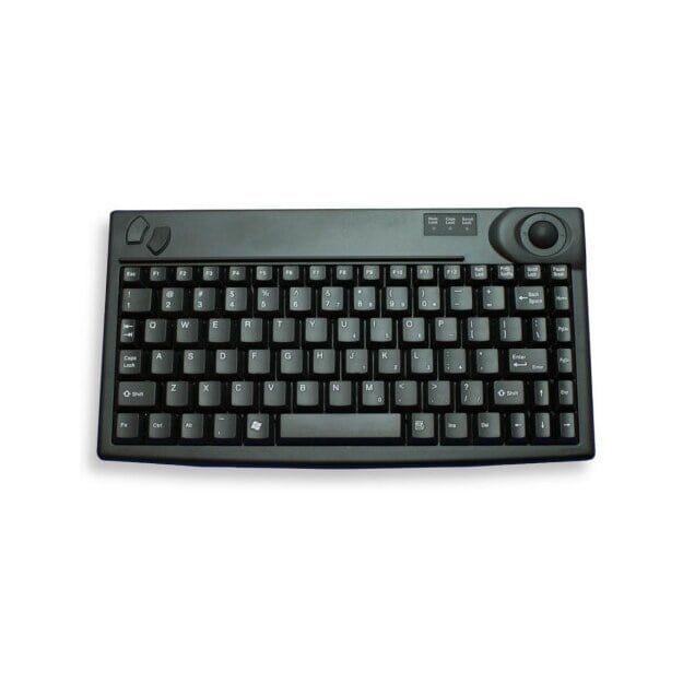BENNING 44154 Kompakte QWERTZ-Industrie-Tastatur mit Notebook-Tastenfeld Maustasten 1x USB und 2x PS/2 Maße 292×165×35 mm Gewicht 0,6 kg — für Gerätetester QWERTZ