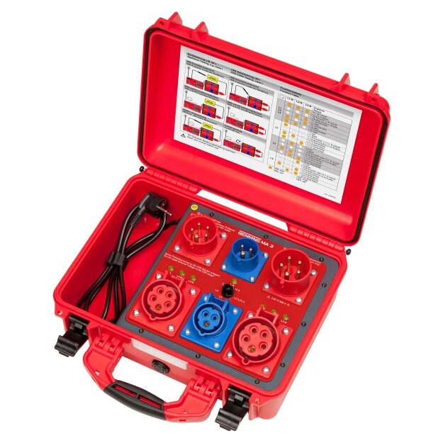 BENNING 44159 Passiv-Messadapter für Prüfung von CEE‑Verlängerungen und 1-/3‑phasigen Verbrauchern IP67 230 V / 32 A kompatibel mit Gerätetestern (RPE RISO IPE) MA 3