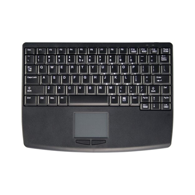 BENNING 44161 Kabelloses QWERTZ-Touchpad mit Maustasten und USB‑Empfänger (2,4 GHz) Maße 283×208×26 mm 0,65 kg batteriebetrieben – platzsparende Eingabe für mobile Arbeitsplätze