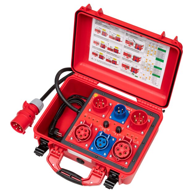 BENNING 44162 Aktiver Messadapter MA 4 für 1-/3‑phasige Prüflinge mit CEE 16/32A Unterstützt RPE RISO IDiff IEA und PRCD-Tests IP67-Koffer MA 4
