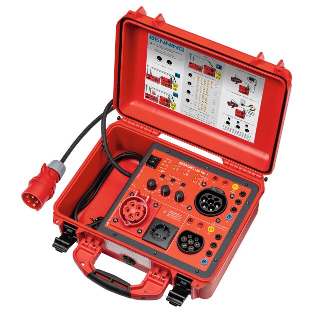 BENNING 44164 Messadapter für Mode 2/3 EV-Ladekabel und Wallboxen Kompatibel mit ST 755+/760+ und IT 200/130 CP/PP-Fahrzeugsimulation Fehler- und RCD-Prüfungen IP67 CAT III 16 A Messa