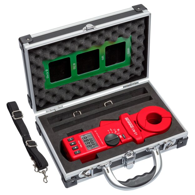 BENNING 44684 True-RMS Erdungsmesszange CM E1: 0,025–1500 Ω Ableitstrom 0,3 mA–35 A Zangenöffnung 38 mm REC-Logger 116 Messwerte CAT III 300 V inkl Koffer CM E1