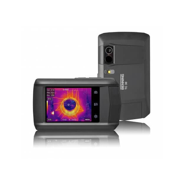 BENNING 50530 Kompakte Wärmebildkamera TC 30: 256×192 Sensor (49.152 Messpunkte) -20–400 °C thermische Empfindlichkeit <0,04 °C 16 GB 3,5" Touch Wi‑Fi Akku bis 4 h IP54 TC 30